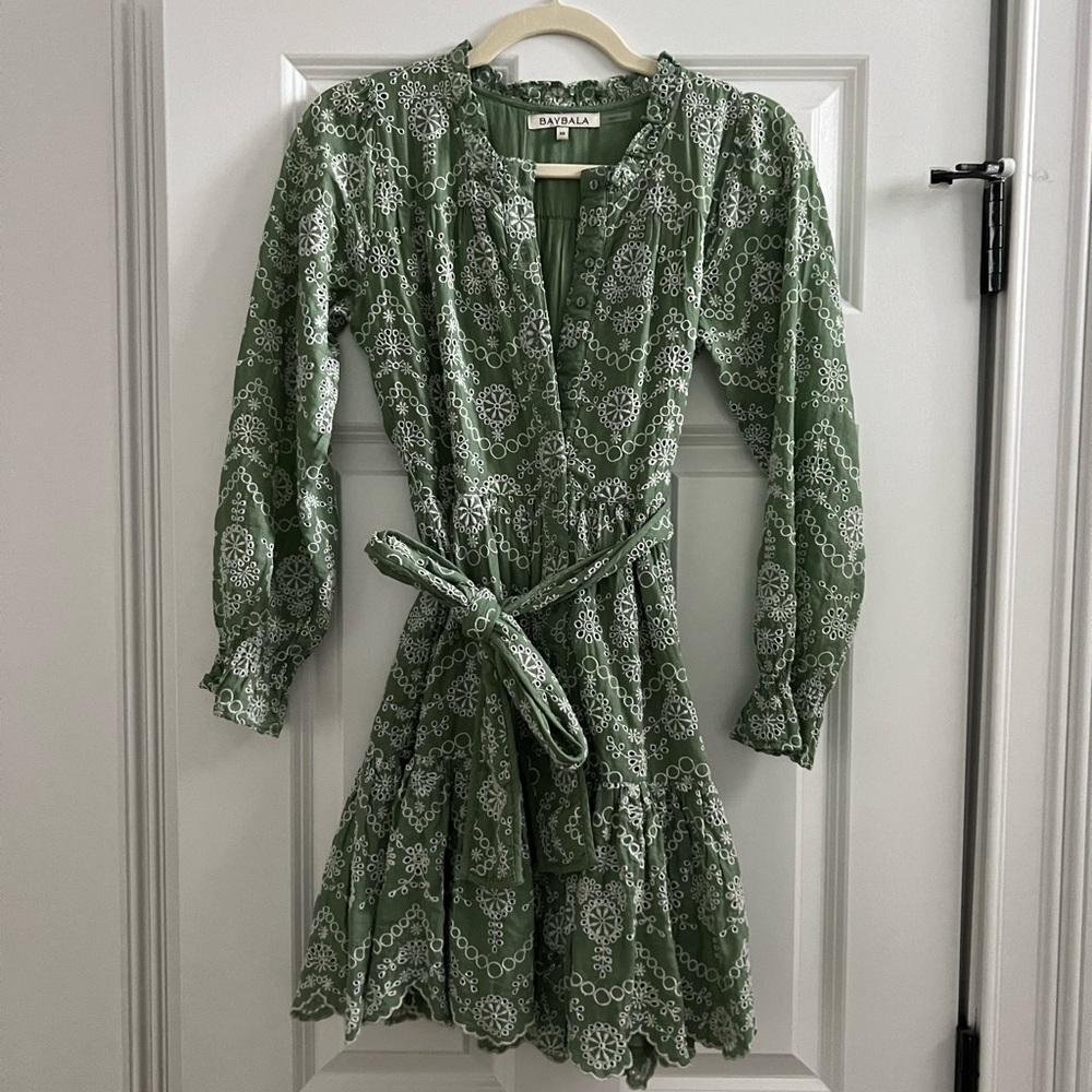 NWOT Baybala Jillian Mint Green Embroidered Dress XS